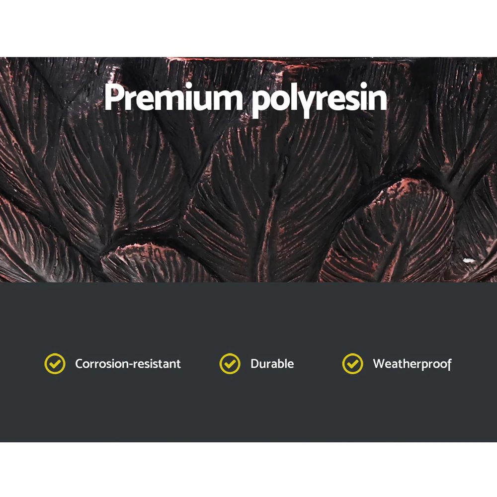 Solar Water Feature Tier Fountain with Pump Kit Bird Bath 106cm - Peacock - Nurns