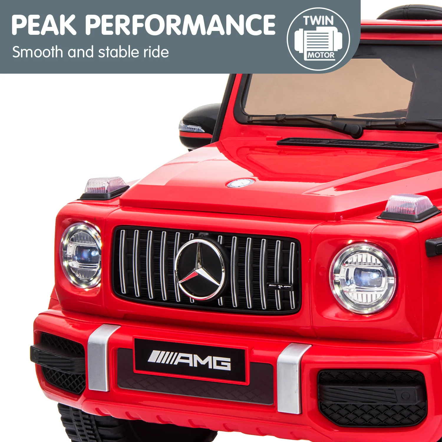 Mercedes Benz AMG G63 Licensed Kids Ride On Electric Car Remote Control - Red - Nurns