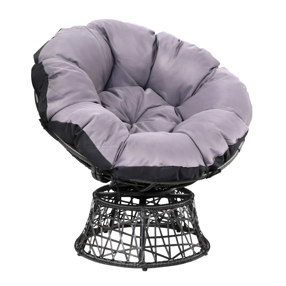 Outdoor Chairs Outdoor Furniture Papasan Chair Wicker Patio Garden - Black - Nurns