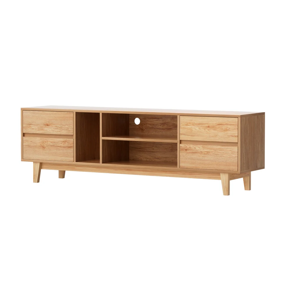 Inez 180cm Entertainment Unit Stand TV Cabinet Storage Drawer Shelf - Wood - Nurns