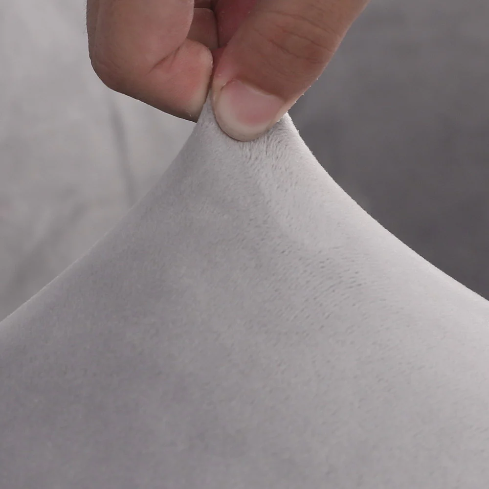 Velvet Sofa Cover Plush Couch Cover Lounge Slipcover 4-Seater Grey - Nurns