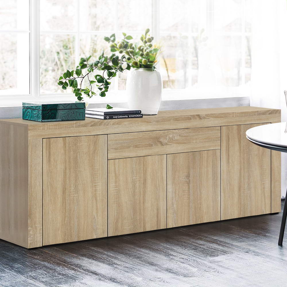 Caius Wooden Buffet Sideboard - Oak - Nurns