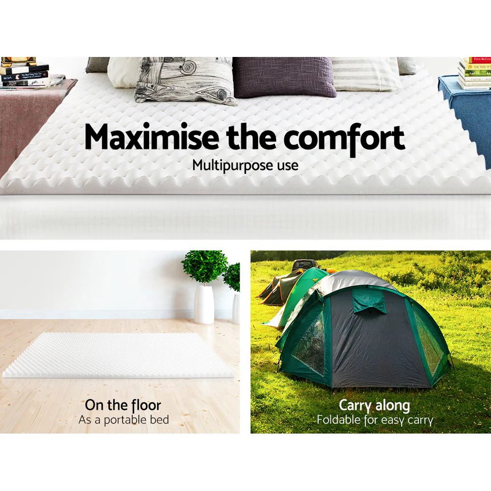 King Giselle Bedding Memory Foam Mattress Topper Egg Crate 5cm - Nurns