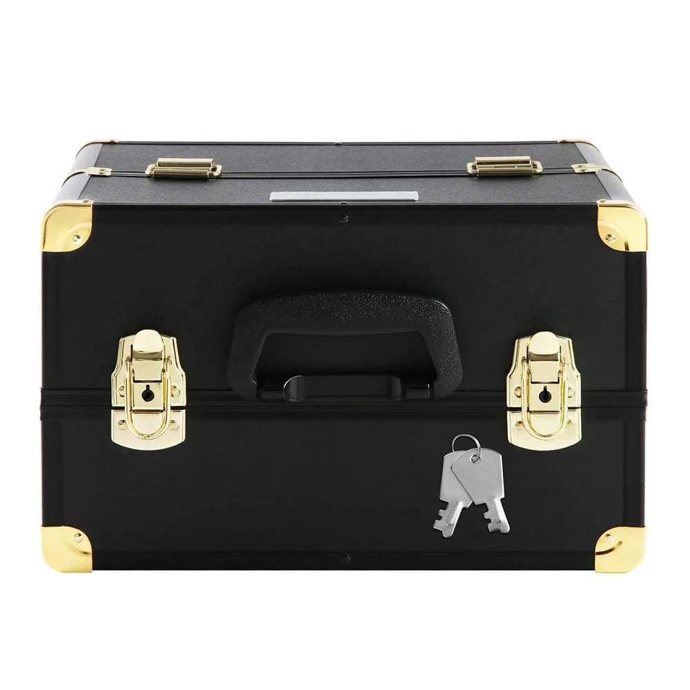 Portable Cosmetic Beauty Makeup Case - Black & Gold - Nurns