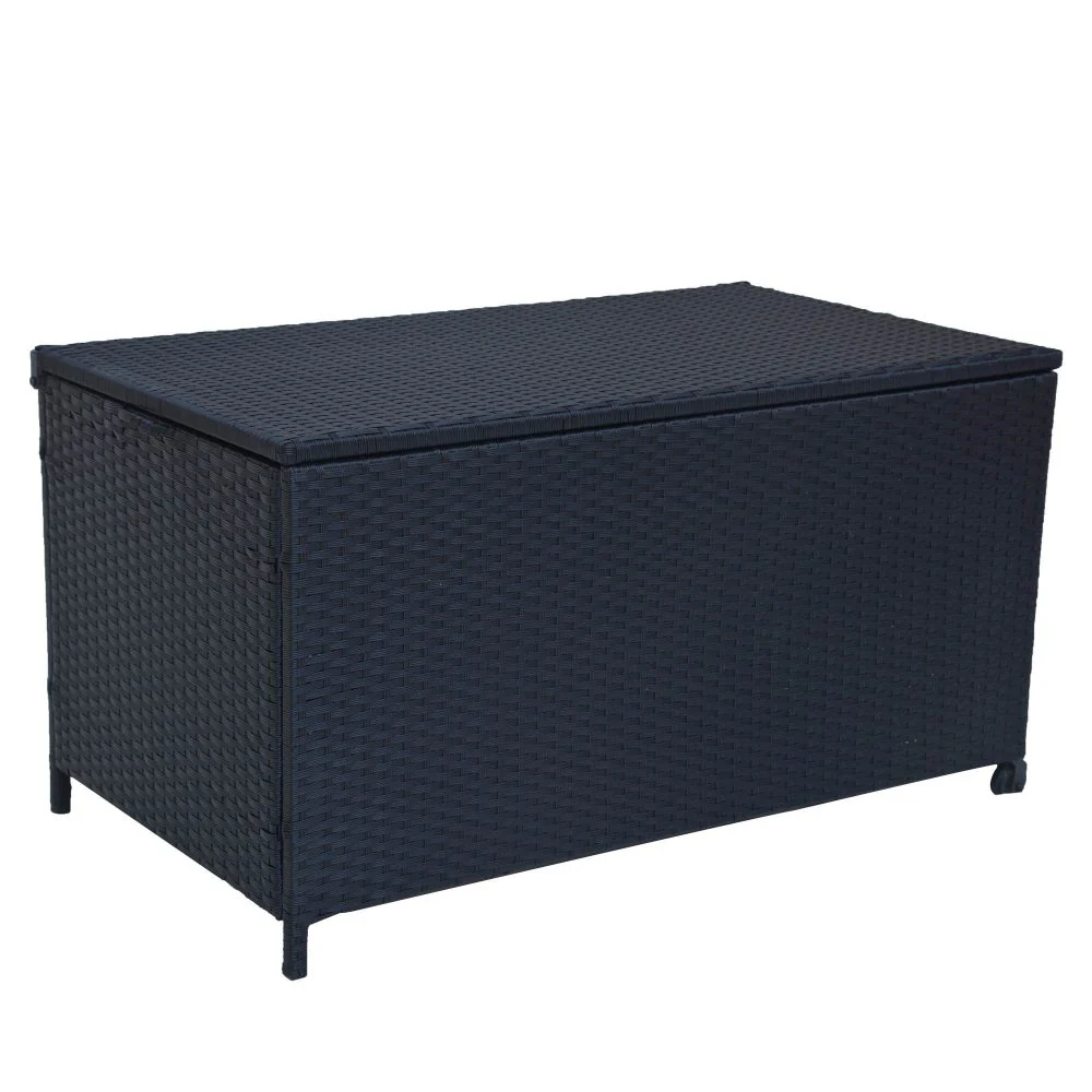 Outdoor PE Wicker Storage Box Garden 320L - Black - Nurns