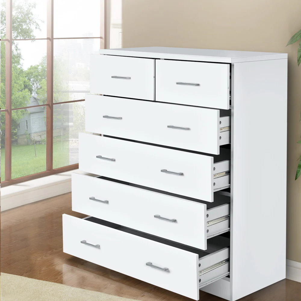 Artiss 6 Chest of Drawers - White - Nurns