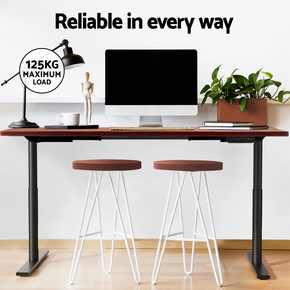 Artiss Standing Desk Motorised Electric Dual Motor Walnut 120cm - Nurns