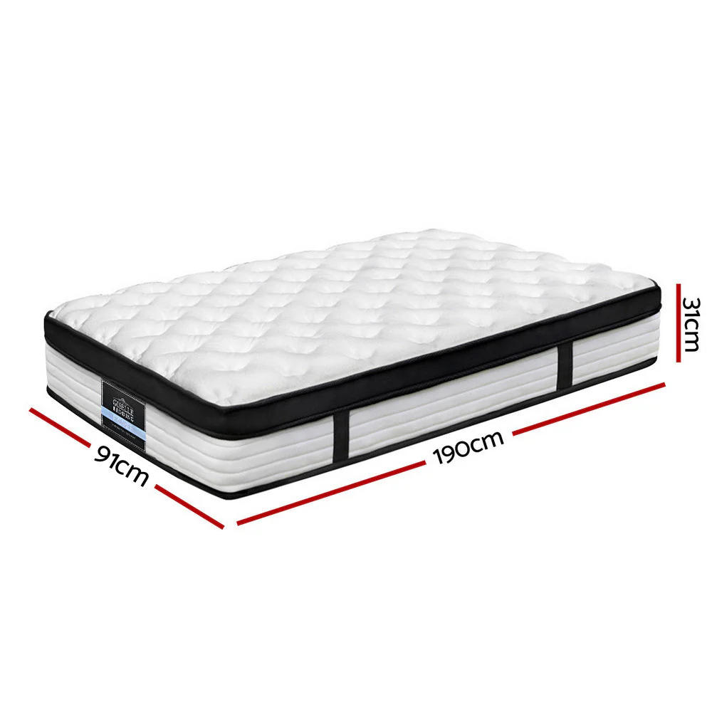 Neptune Bed & Mattress Package with 31cm Mattress - Black Single - Nurns
