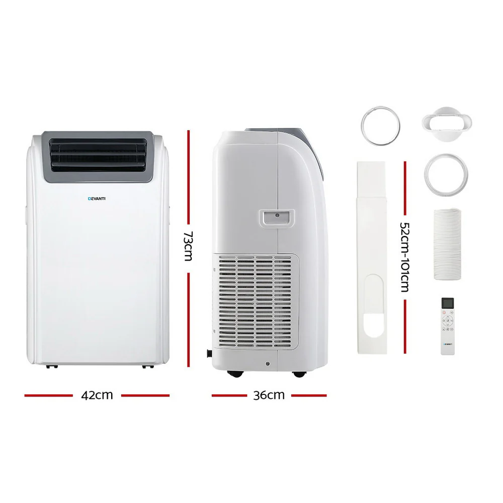 Portable Air Conditioner Cooling Mobile Fan Cooler Dehumidifier Window Kit White 3300W - Nurns