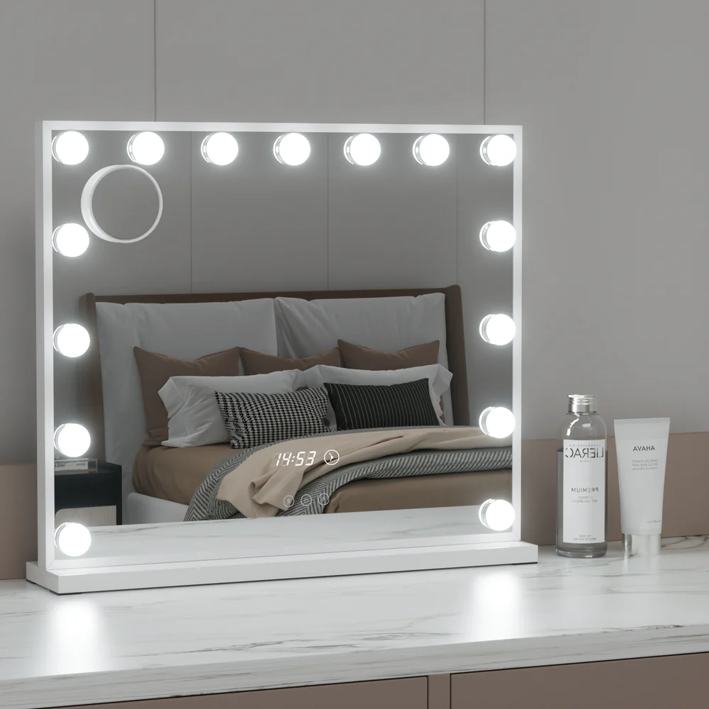 Makeup Mirror Hollywood 60x52cm 15 LED Time - Nurns
