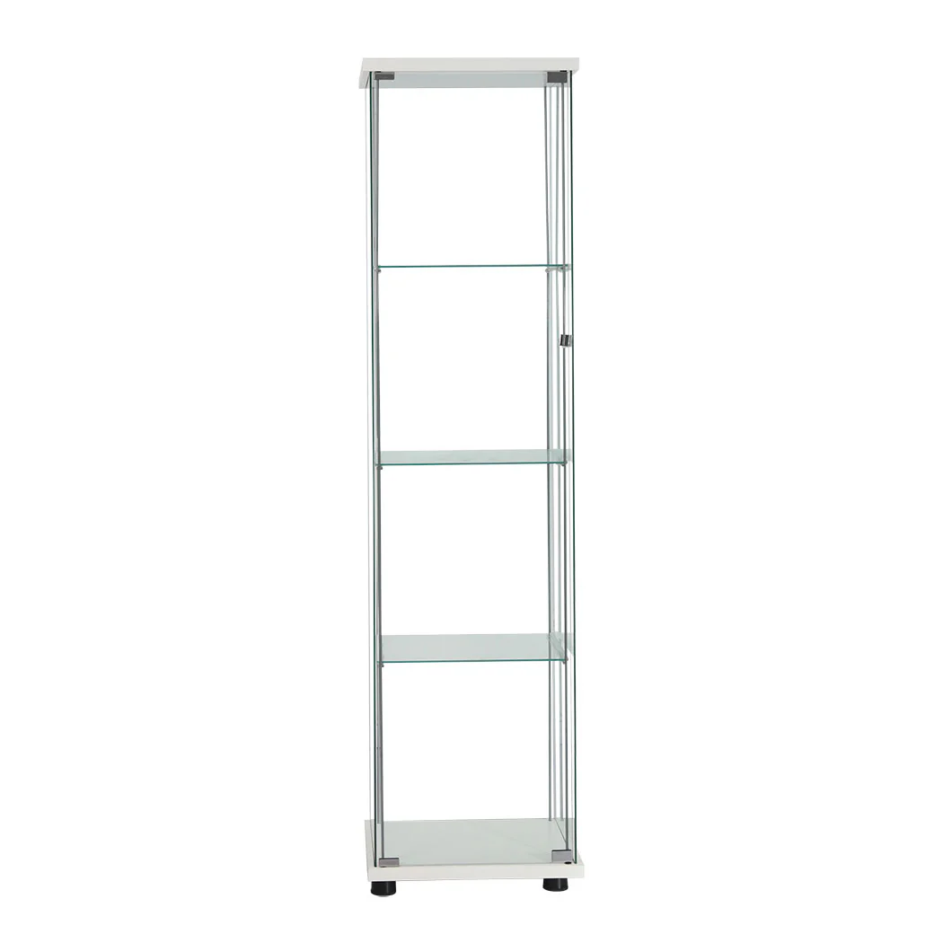 Stacked Display Cabinet Tempered Glass White - Nurns