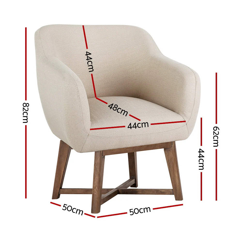 Aston Armchair Tub Chair - Beige - Nurns