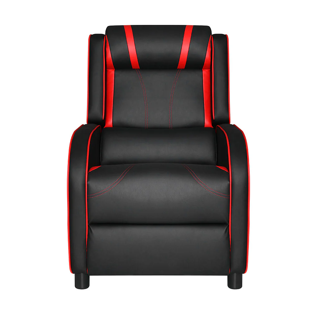 Kamira Recliner Chair Gaming Racing Armchair Lounge Chair Leather - Black - Nurns