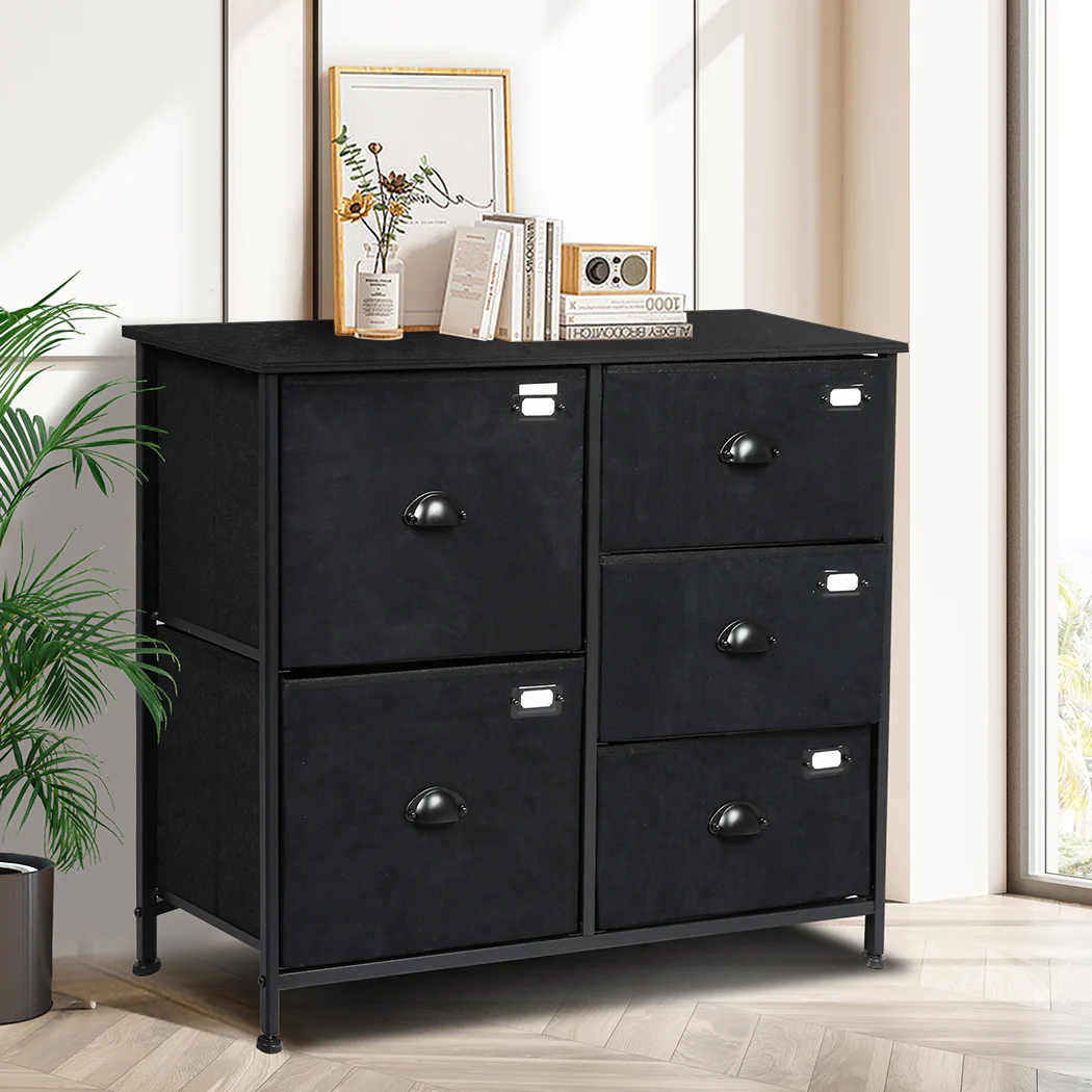 Levede Chest of 5 Drawers Storage Cabinet - Nurns