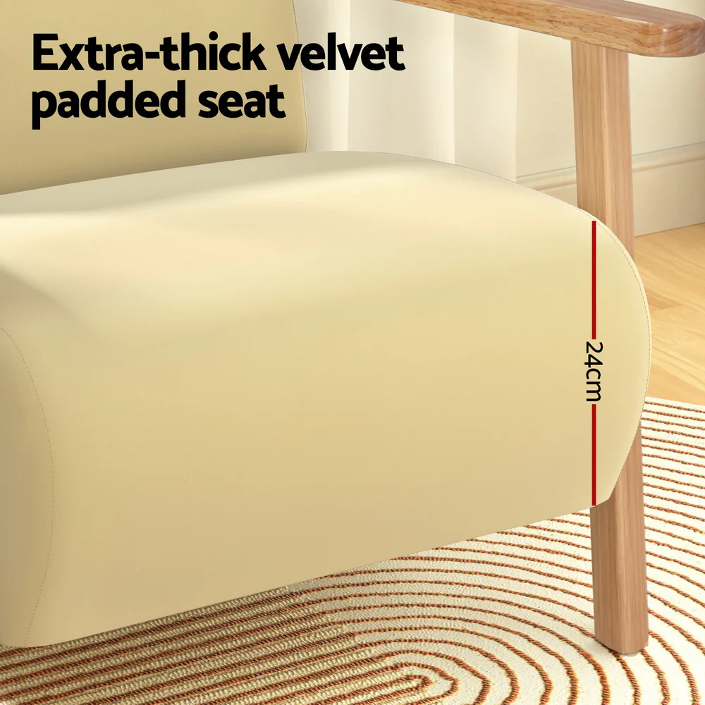 Micka Armchair Velvet - Yellow - Nurns