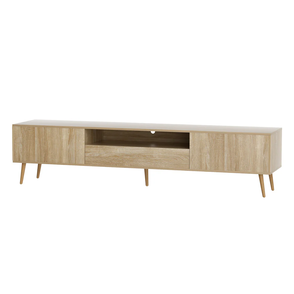 Bethany 200cm Entertainment Unit TV Cabinet Storage Drawers - Pine - Nurns