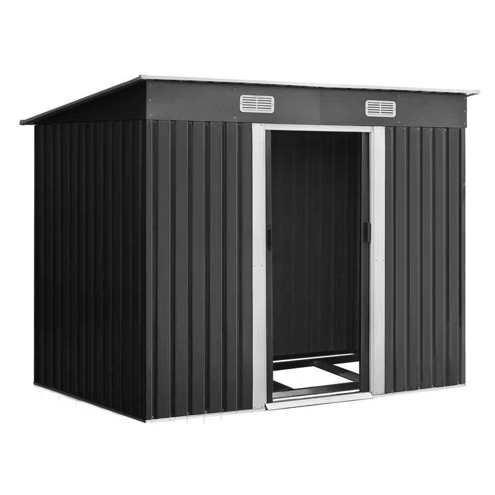 Giantz Garden Shed 2.38x1.31M w/Metal Base Sheds Outdoor Storage Tool Workshop Sliding Door - Nurns