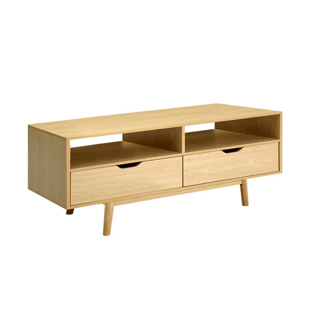 Vali 120cm TV Cabinet Entertainment Unit Stand Wooden Storage Scandinavian - Wood - Nurns