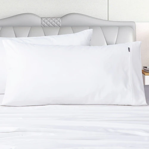 Set of 2 Hotel Quality Pillow Cases - White King - Nurns