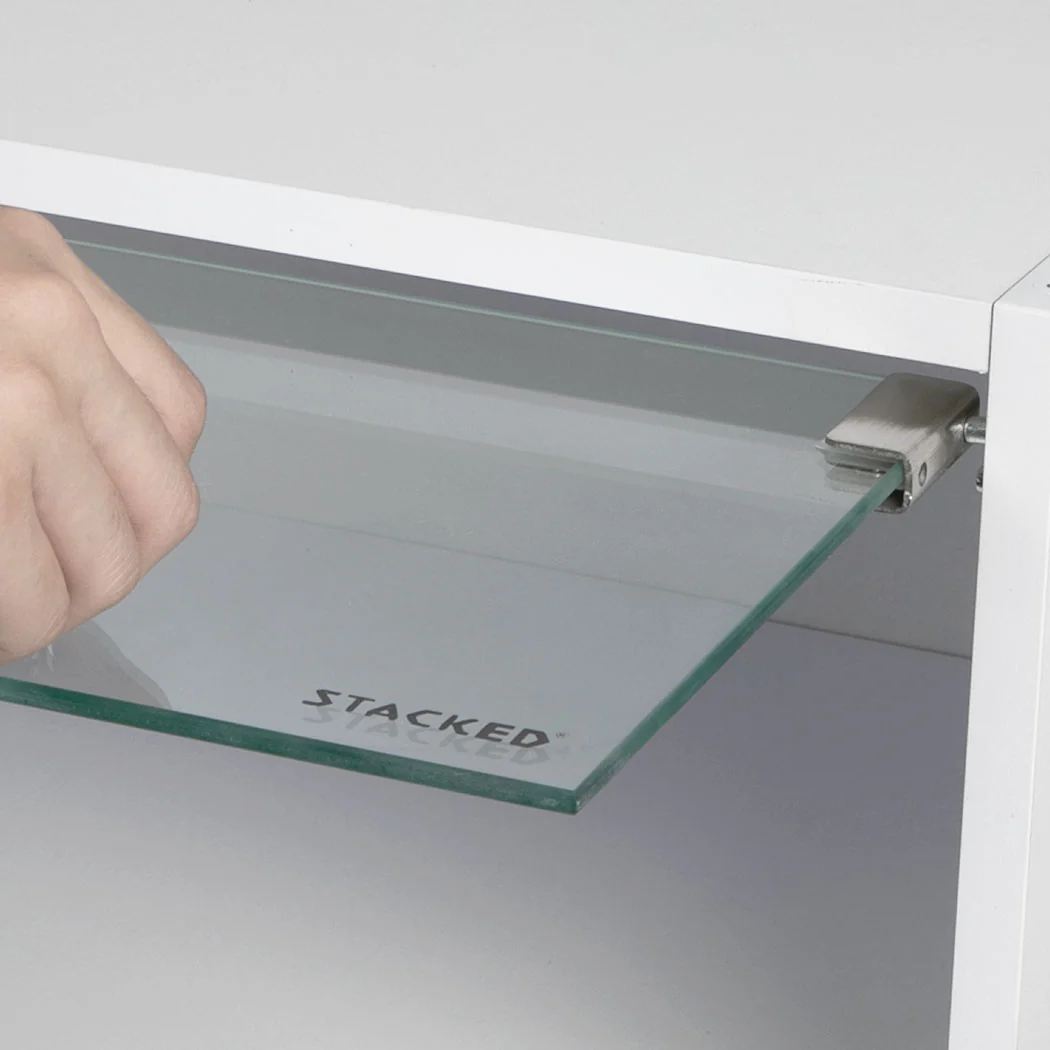 Stacked Shoes Storage Cabinet LED Sneaker White - Nurns