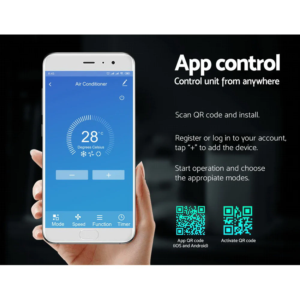 Portable Air Conditioner Cooling Mobile Fan Cooler Dehumidifier Window Kit White 3300W - Nurns