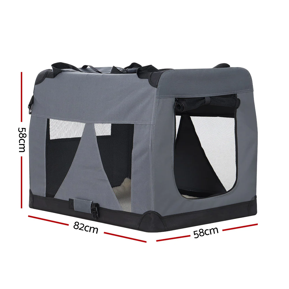 Pet Carrier Soft Crate Dog Cat Travel Portable Cage Kennel Foldable Car XLarge - Nurns