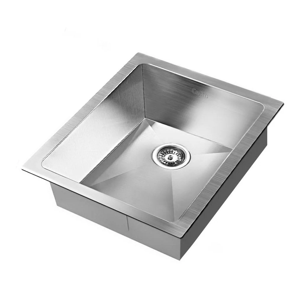 Cefito Kitchen Sink 45X39cm Stainless Steel Basin Single Bowl Silver - Nurns