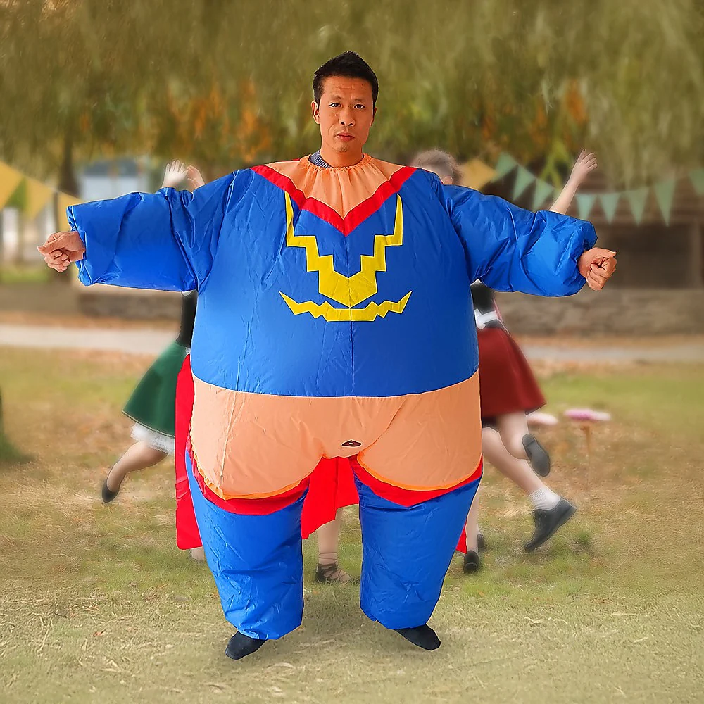 Super Hero Fancy Dress Inflatable Suit - Fan Operated Costume - Nurns