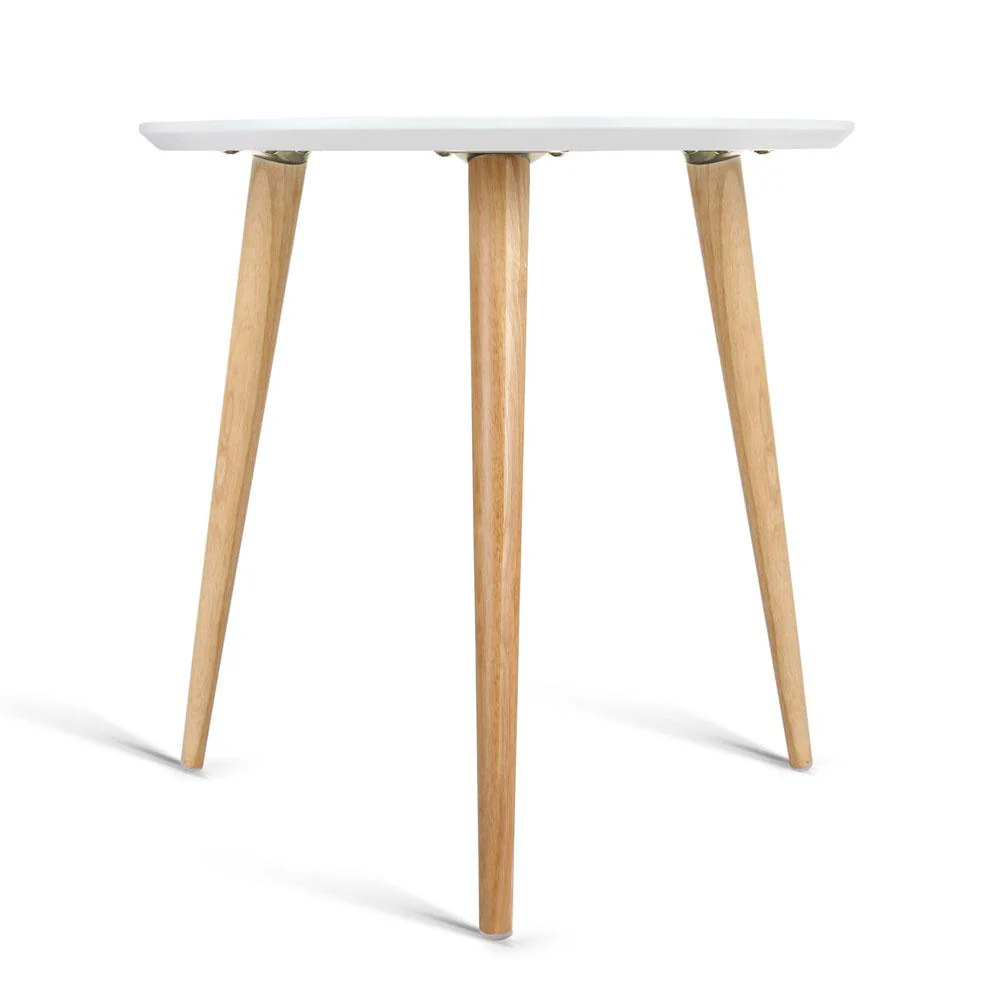 Coffee Table Round Side End Tables Bedside Furniture Wooden Scandinavian - Nurns