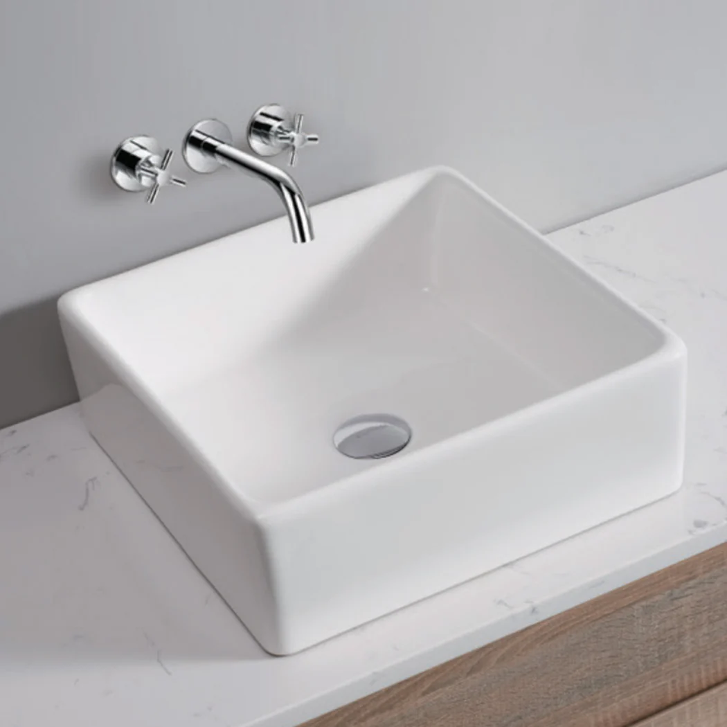 Ceramic Basin Bathroom Wash Counter - Square - Nurns