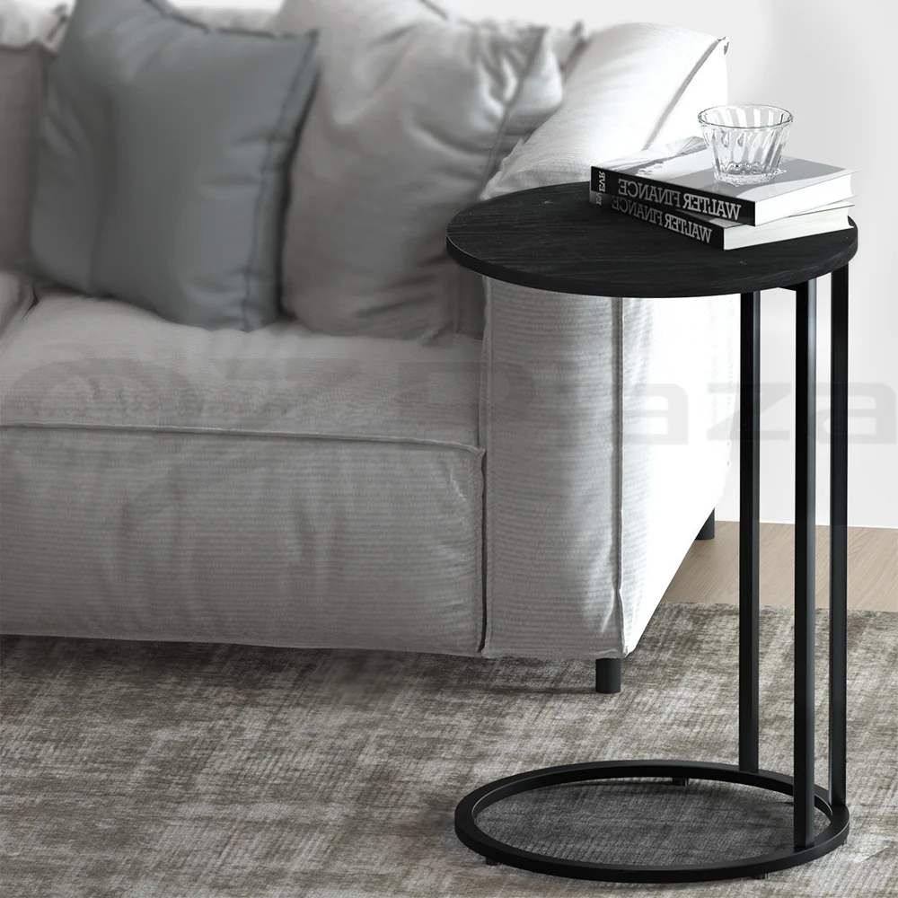 Ixiona Side End Table Round - Black - Nurns