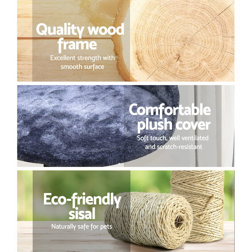 Cat Tree 100cm Trees Scratching Post Scratcher Tower Condo House Furniture Wood Steps - Nurns
