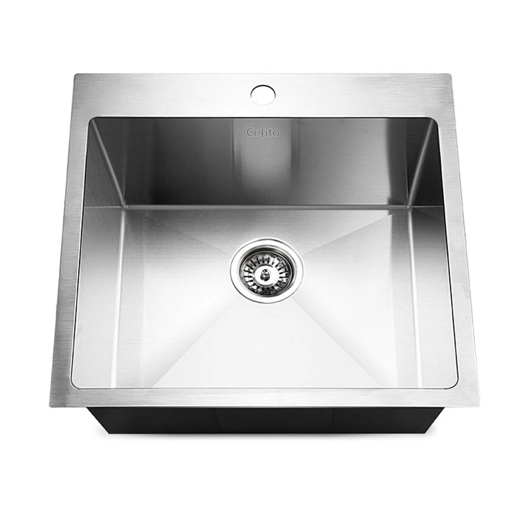 Cefito Kitchen Sink 53X50cm Stainless Steel Basin Single Bowl Silver - Nurns