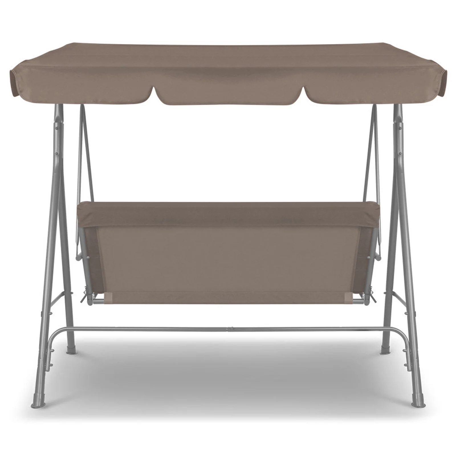 Colton Outdoor Swing Bench Seat Chair Canopy Furniture 3 Seater Garden Hammock - Coffee - Nurns
