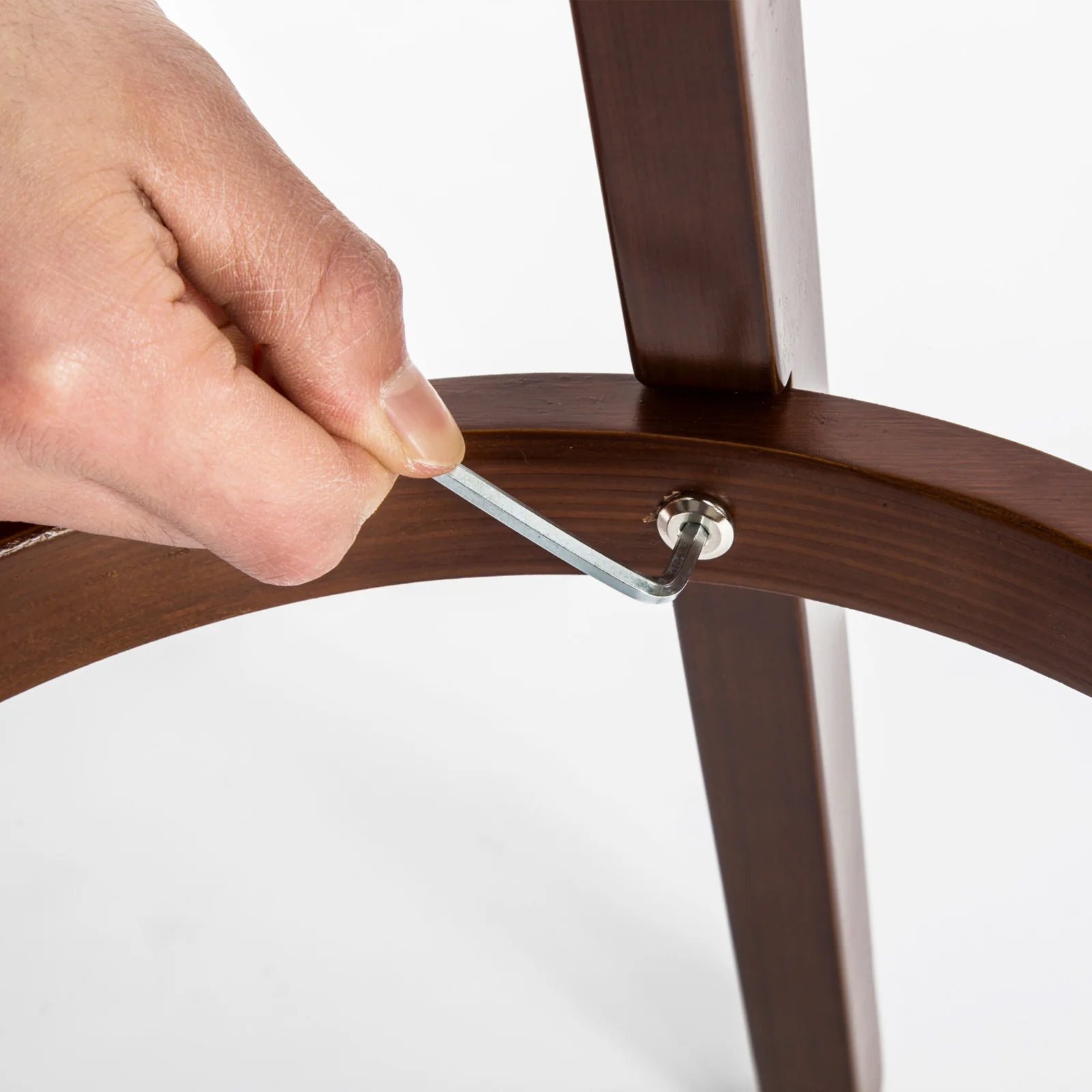 Set of 4 Coventry Wooden Bar Stool Dining Chair Leather - Black & Brown - Nurns