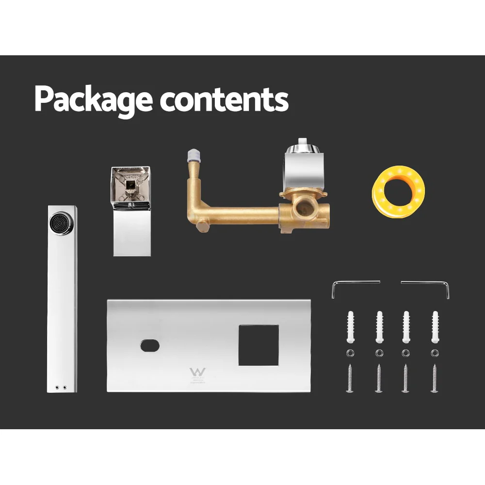 Bathroom Basin Mixer Tap Separate Faucet Vanity Laundry Chrome - Nurns