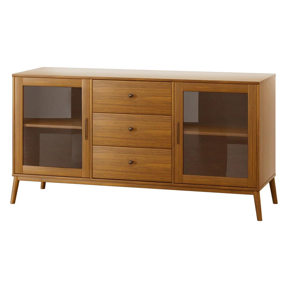 Stephen Buffet Sideboard Glass Doors - Oak - Nurns
