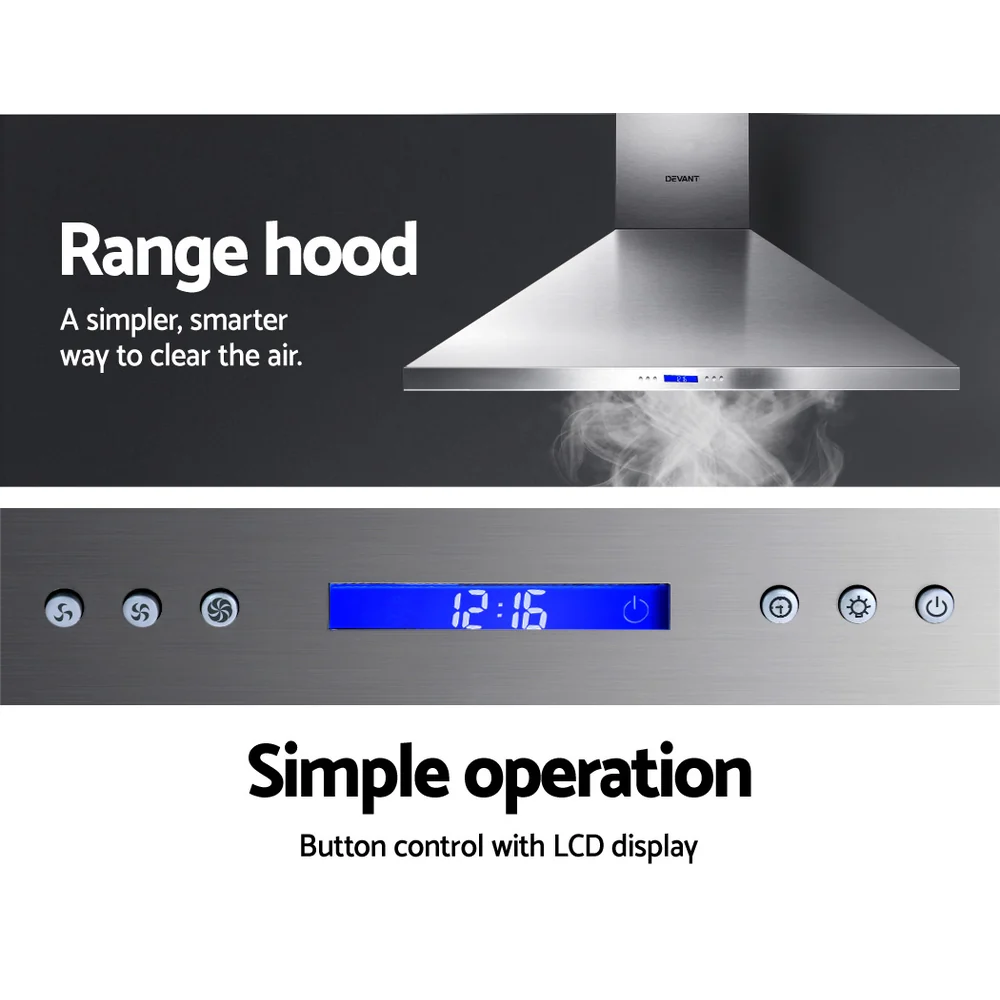 Devanti 1200mm Range Hood 120cm BBQ Commercial Rangehood - Nurns