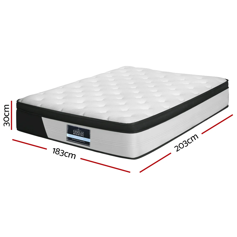 Nyla 30cm Euro Top Mattress Pocket Spring Medium Firm - King - Nurns