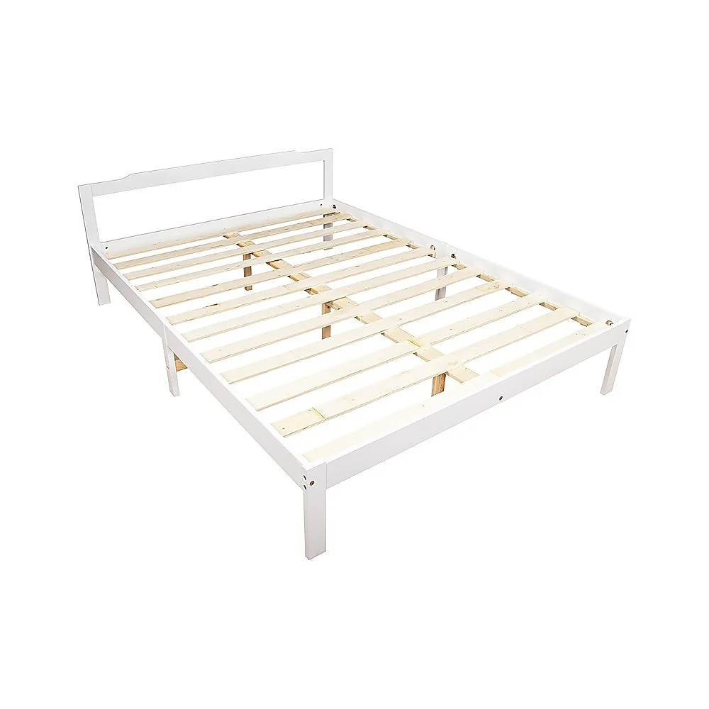 Gilly Wooden Bed Frame - White Double - Nurns