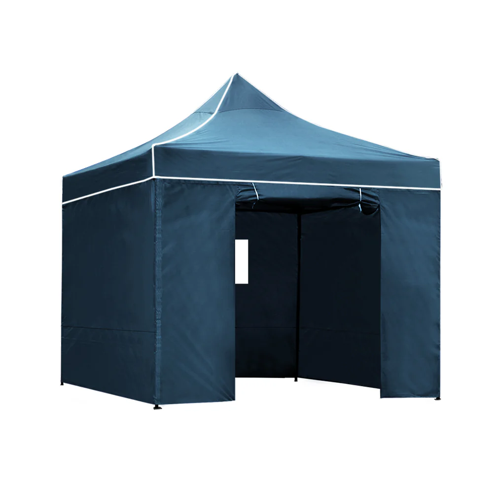 Instahut Gazebo 3x3 Pop Up Marquee Folding Wedding Tent Gazebos Camping Outdoor Shade Canopy Navy - Nurns