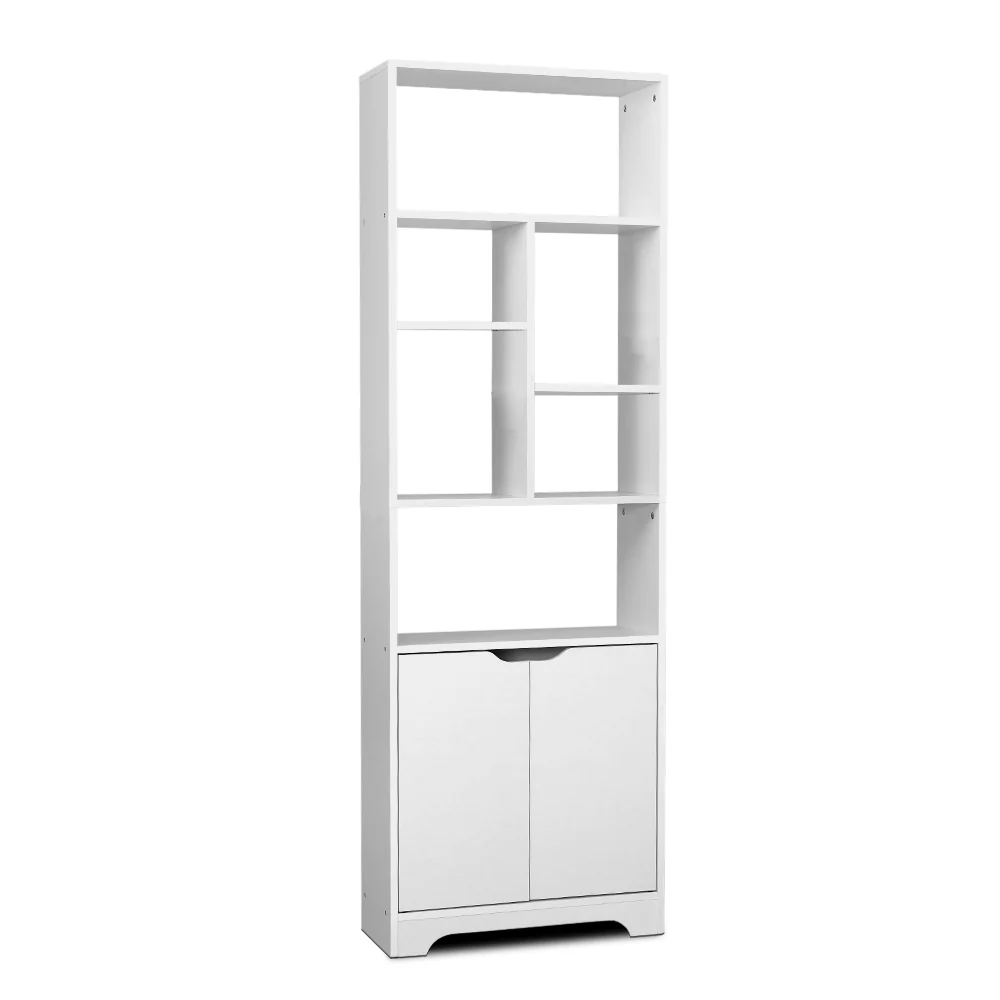Artiss Bookshelf With Cabinet - Gina White - Nurns