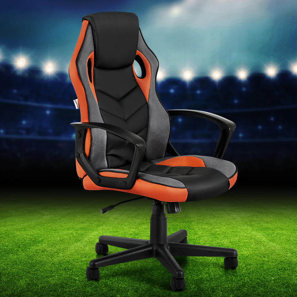 Artiss Gaming Office Chair Computer Executive Racing Chairs High Back Orange - Nurns