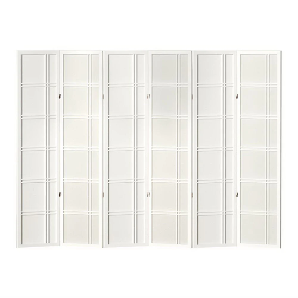 6 Panel Room Divider Screen 265x179cm - White - Nurns