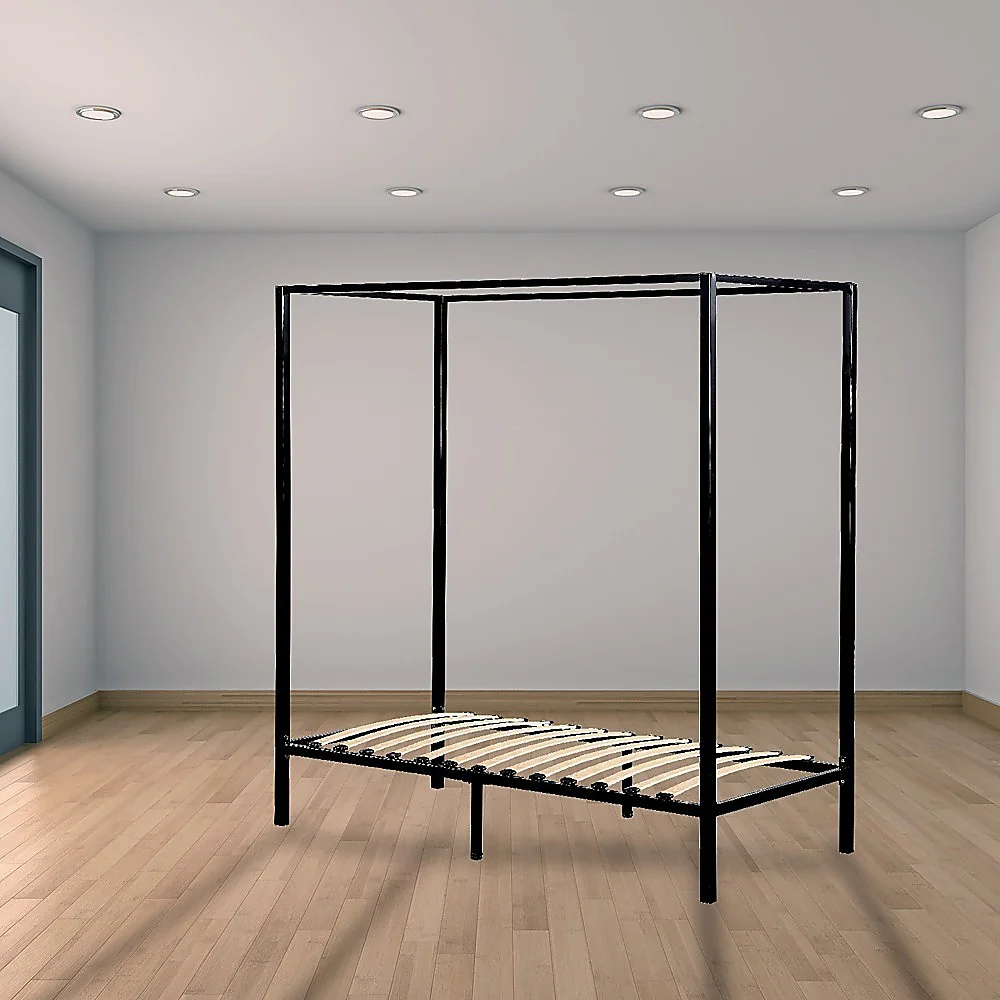Lilian Four Poster Bed Frame - Black Single - Nurns