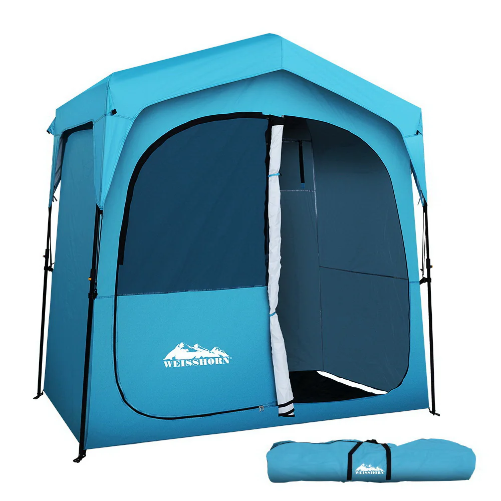 Double Camping Shower Toilet Tent Outdoor Fast Set Up Change Room - Nurns