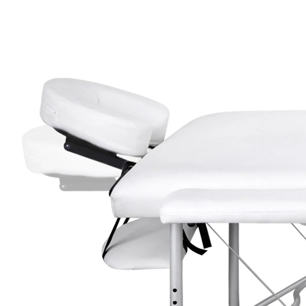 Massage Table 75cm 3 Fold Aluminium Beauty Bed Portable Therapy White - Nurns