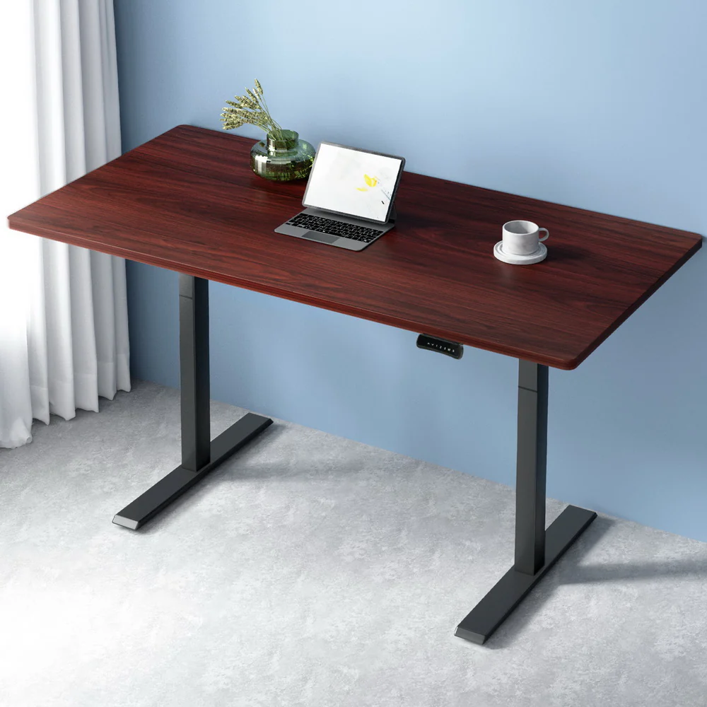 Artiss Standing Desk Motorised Dual Motor Walnut 140cm - Nurns