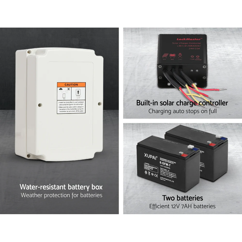 Automatic Sliding Gate Opener Kit 20W Solar Electric 4M 600kg - Nurns