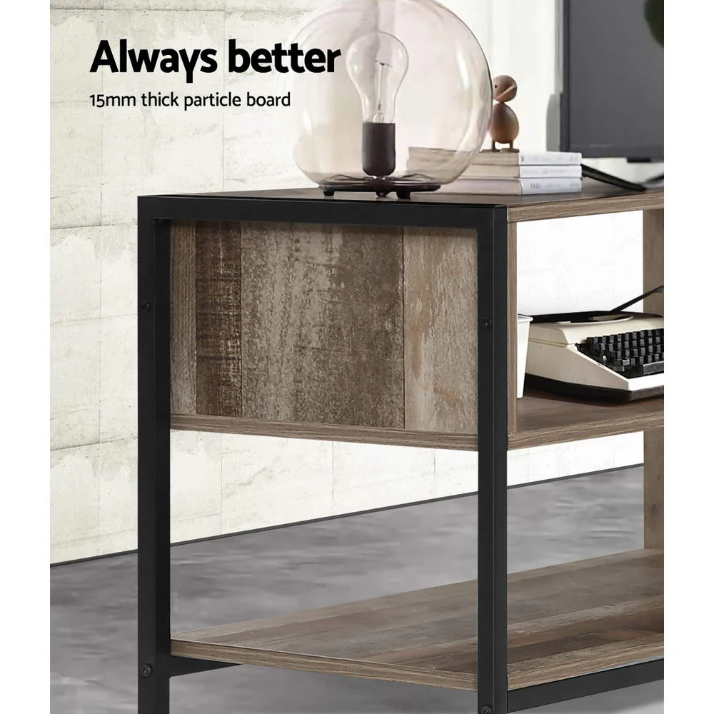 Lars 124cm TV Stand Entertainment Unit Storage Cabinet Industrial Wooden - Rustic - Nurns